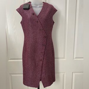NEW wTag-ST. JOHN Oxblood Multi Textured Dress 8